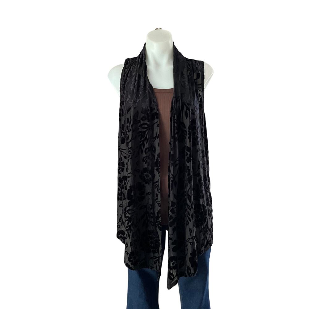 Logo Lavish Black Floral Velvet Duster: 90s, Y2K